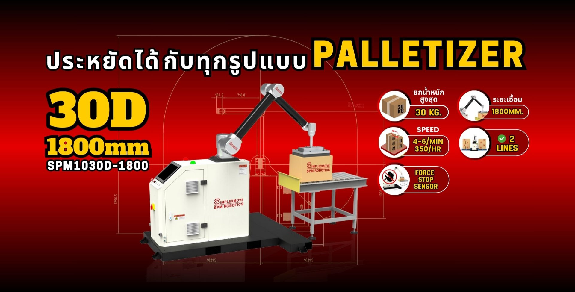 SPM1030D-1800mm Mobile Palletizer by Simplexmove